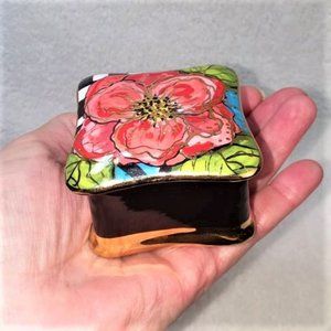 Laura Mostaghel Floral Porcelain Trinket Box